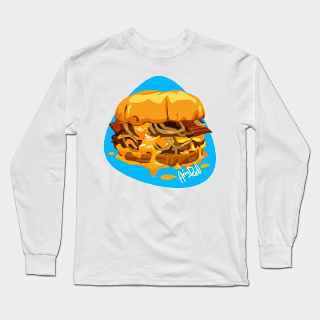 Cheeseburger with bacon and onion Long Sleeve T-Shirt by Anydudl